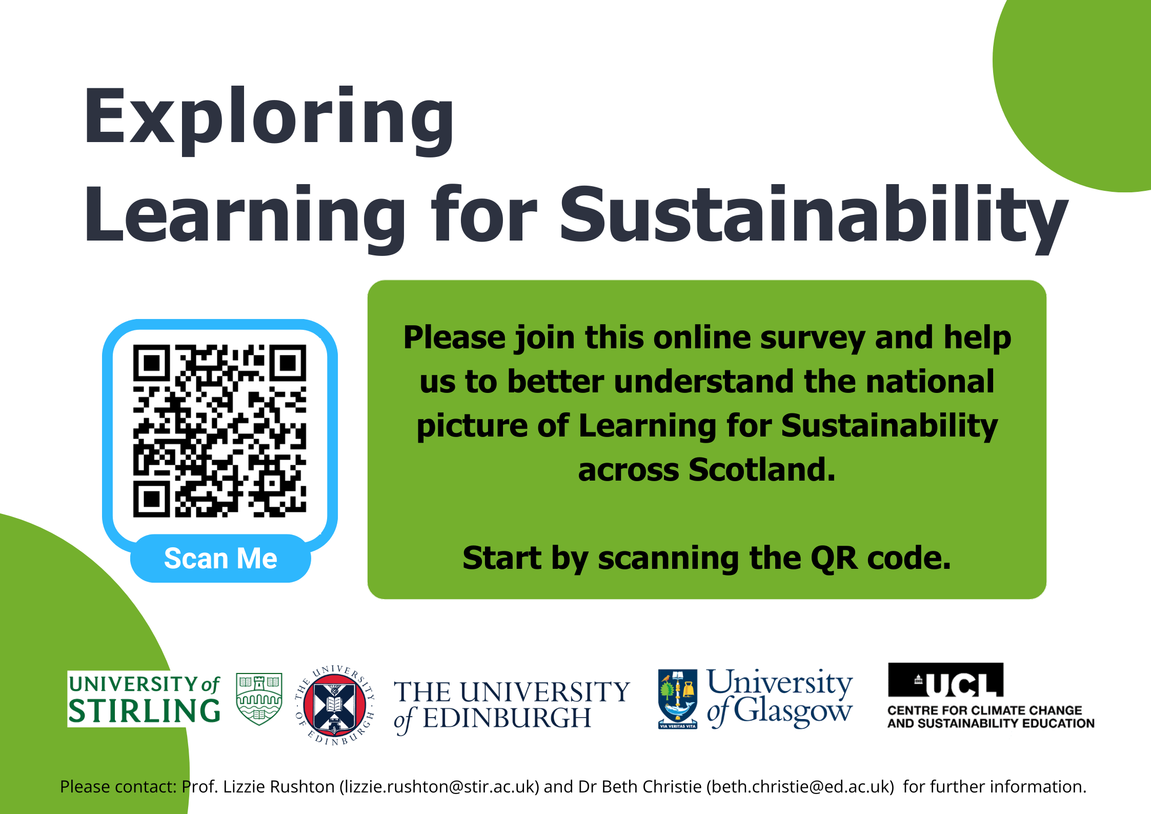 Learning for Sustainability survey QR code